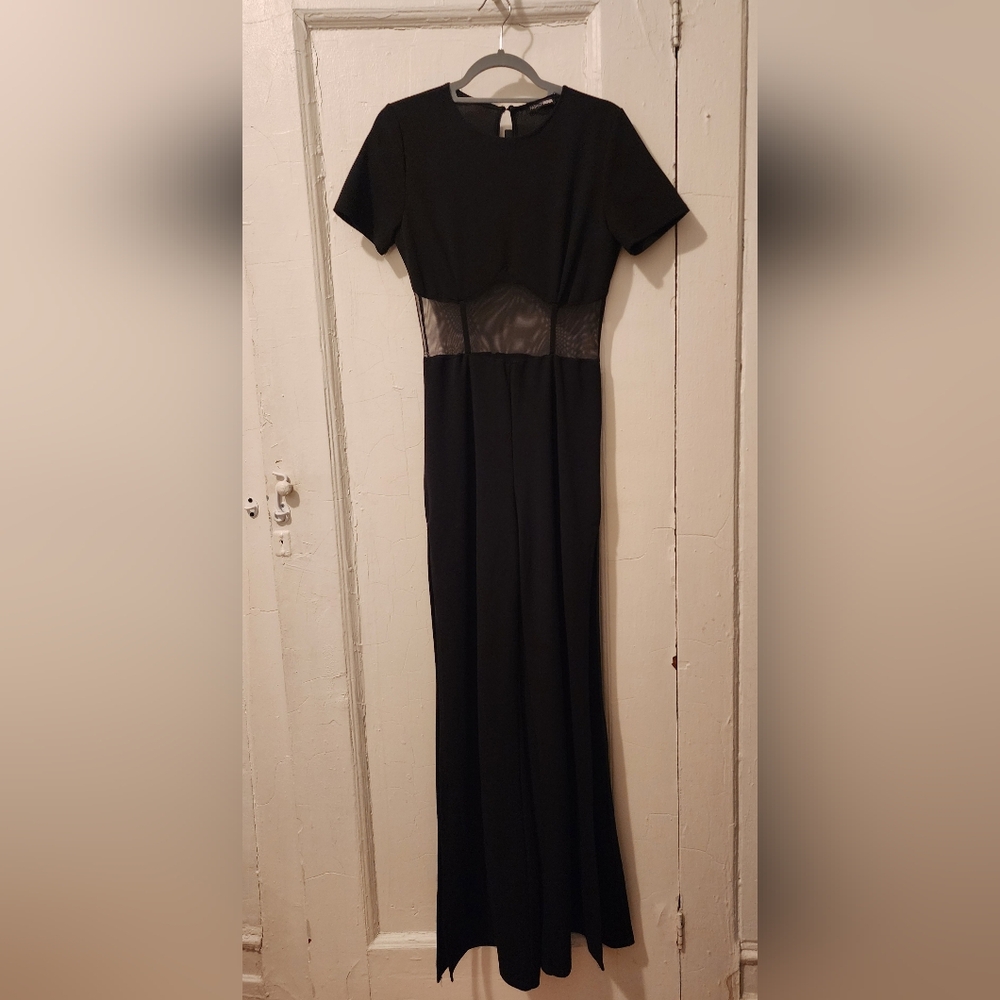Fashion Nova Elegant Black Jumpsuit with Mesh